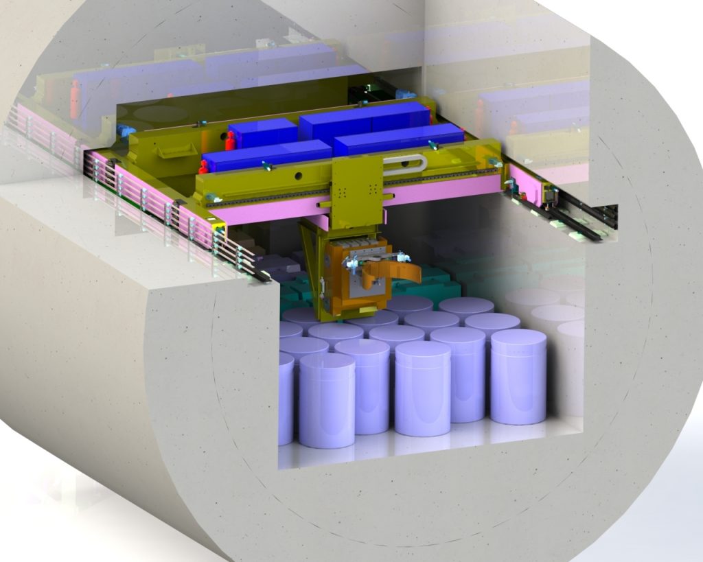 Projet CIGEO procédé nucléaire de manutention des colis de stokage Pont de manutention